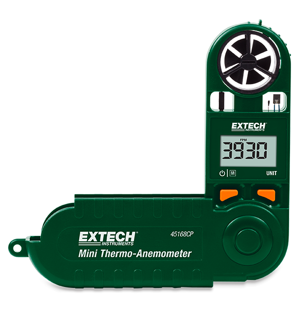 Air Flow Meter 45168CP Mini Thermo-Anemometer with Built-in Compass